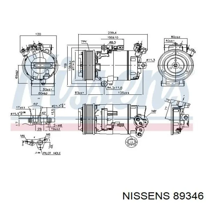 Компресор кондиціонера 89346 Nissens