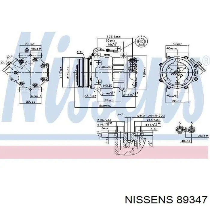Компресор системи кондиціювання Nissens 89347 ціна, від 278.65 USD
