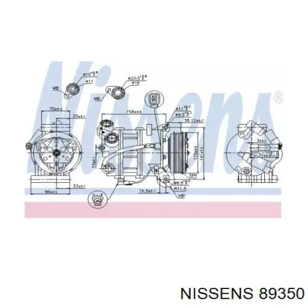 Компресор кондиціонера 89350 Nissens