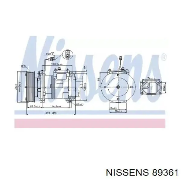Купити 89361 Nissens Компресор кліматичної установки