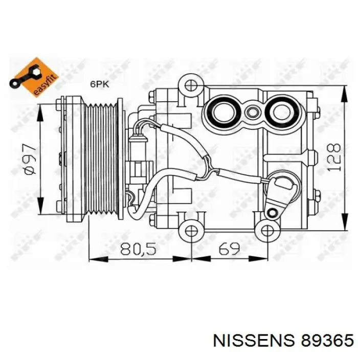 Компресор системи кондиціювання Nissens 89365 ціна, від 187.53 USD