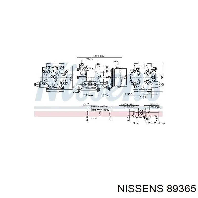 Компресор кондиціонера 89365 Nissens