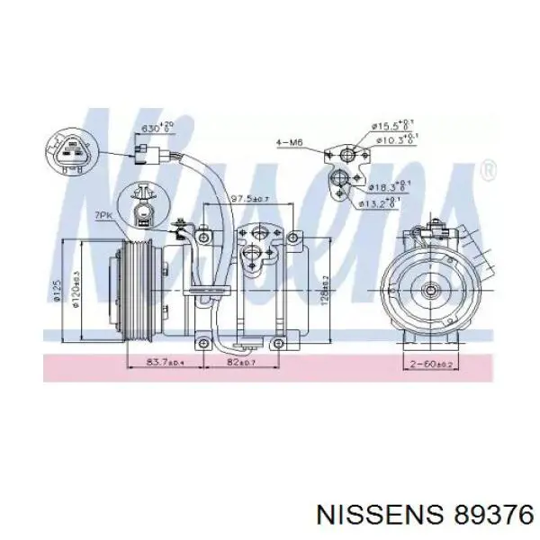 Купити 89376 Nissens Компресор кліматичної установки