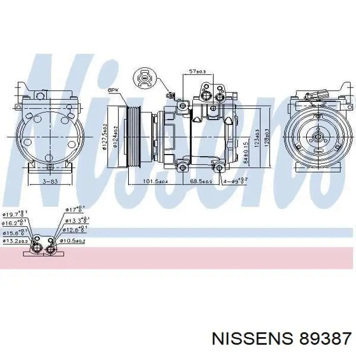 Компресор кондиціонера 89387 Nissens