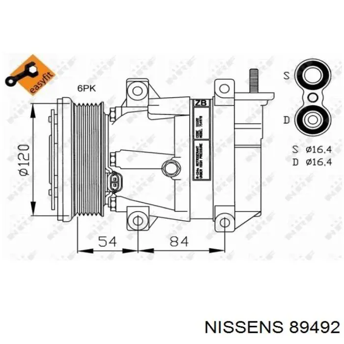Компресор кондиціонера 89492 Nissens