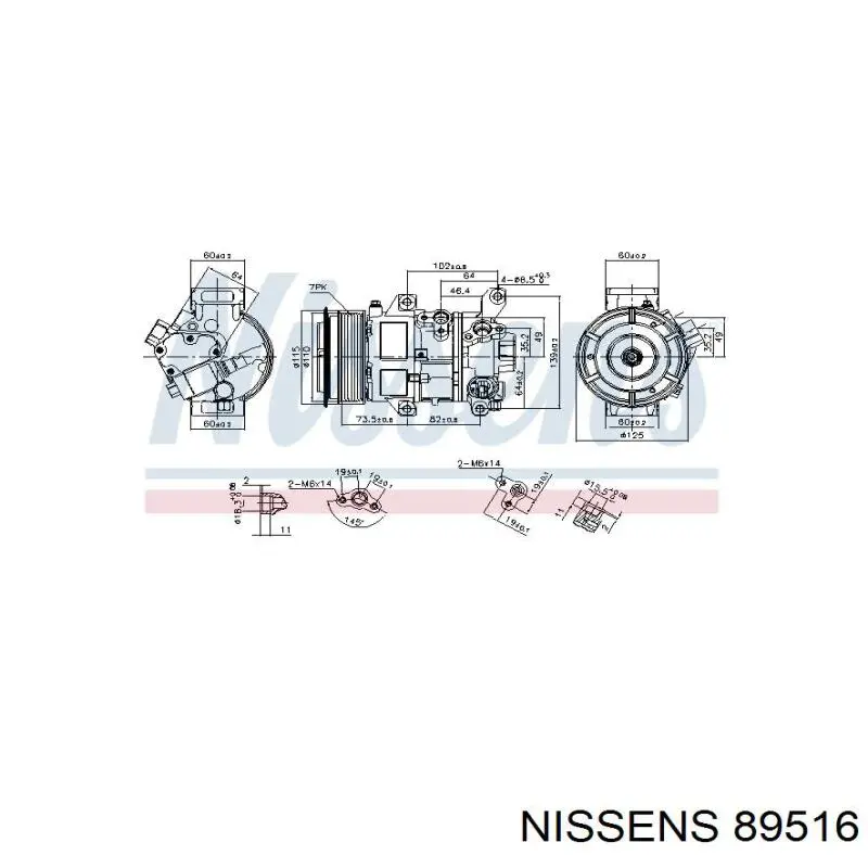 Компресор системи кондиціювання Nissens 89516 ціна, від 285.90 USD