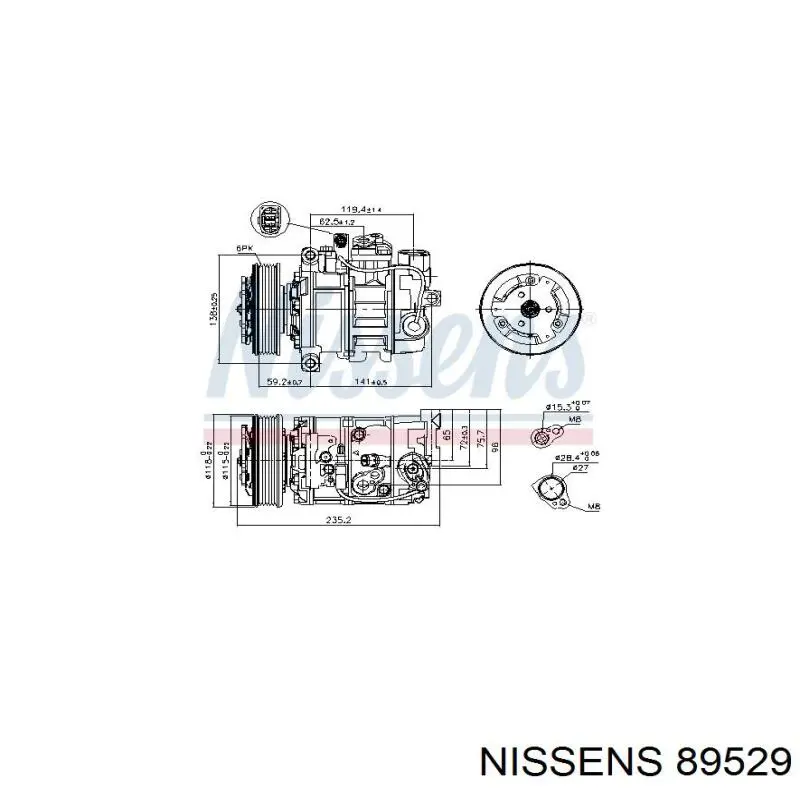 89529 Nissens Компресор холодоагенту