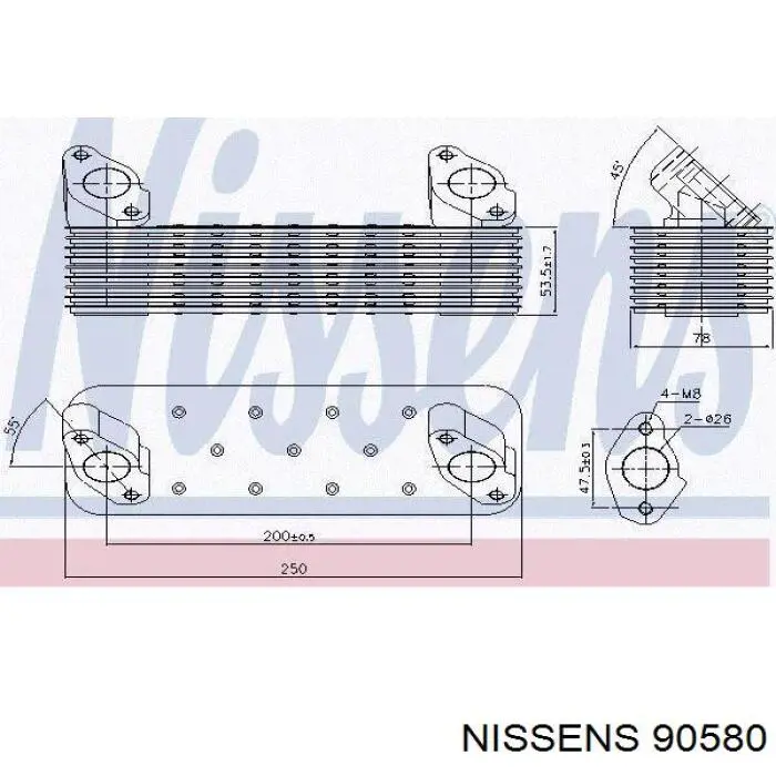 Радіатор масляний Nissens 90580 ціна, від 39.80 USD