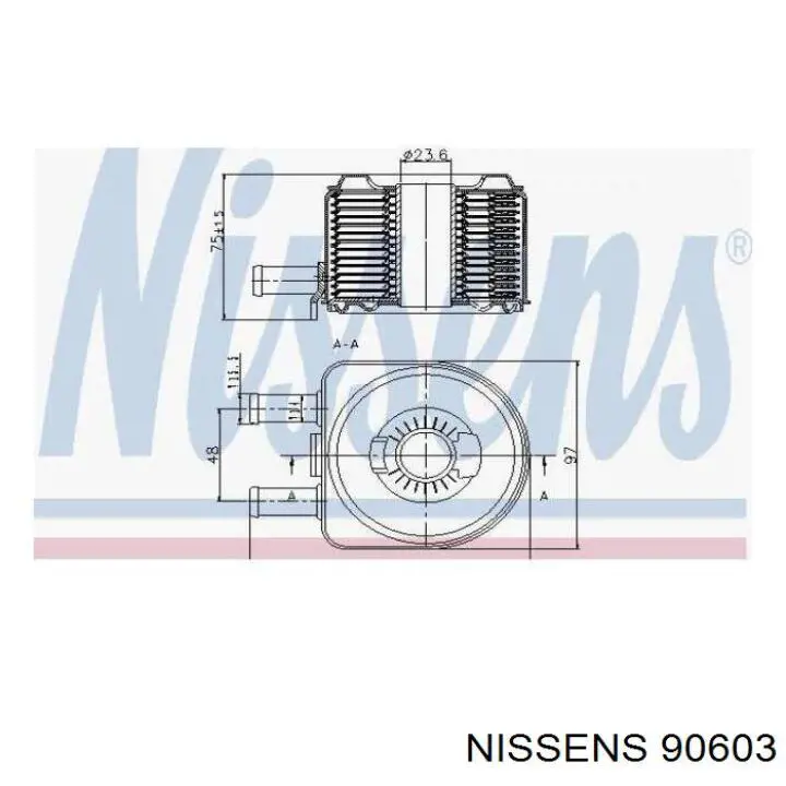 Радіатор масляний (холодильник), під фільтром Nissens 90603 ціна, від 53.52 USD