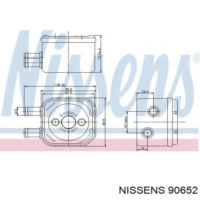 90652 Nissens радіатор масляний (холодильник, під фільтром)
