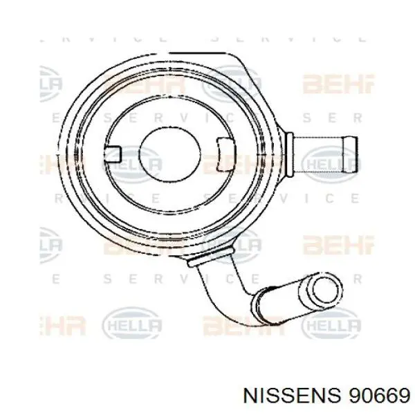 90669 Nissens Радіатор масляний (холодильник), під фільтром