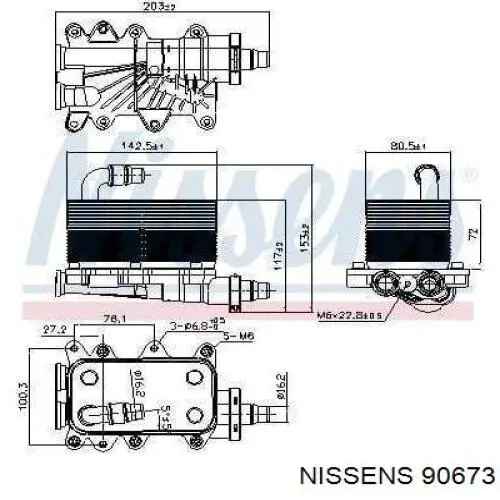 Радіатор охолодження, АКПП 90673 Nissens