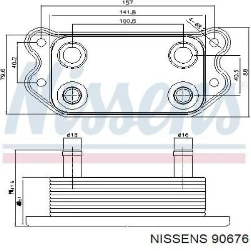 90676 Nissens радіатор масляний