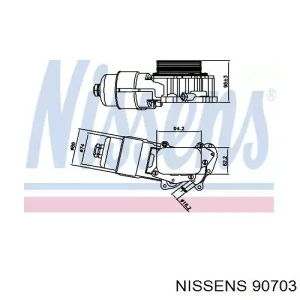 90703 Nissens корпус масляного фільтра