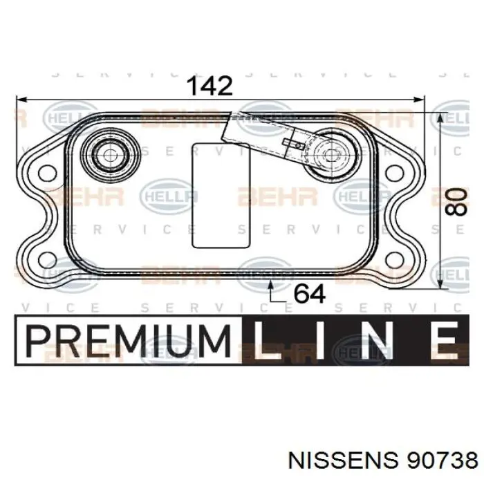 Радіатор масляний Nissens 90738 ціна, від 32.23 USD