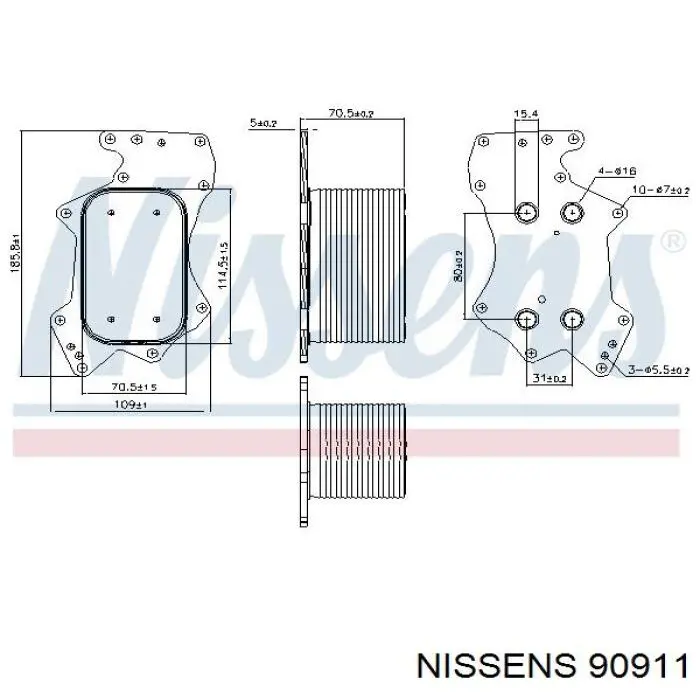 90911 Nissens радіатор масляний