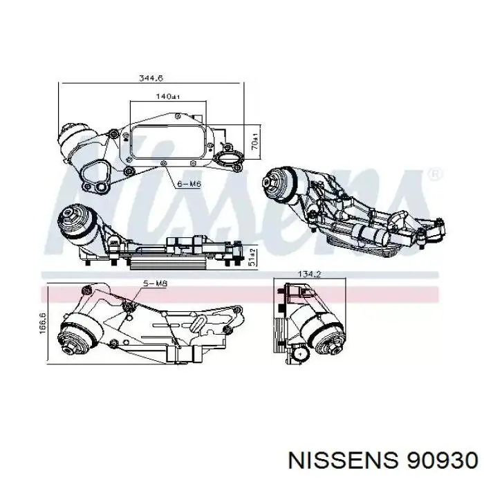 Корпус масляного фільтра Nissens 90930 ціна, від 136.66 USD