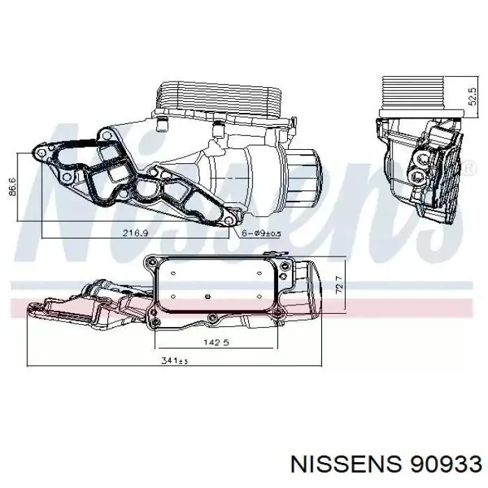 90933 Nissens корпус масляного фільтра