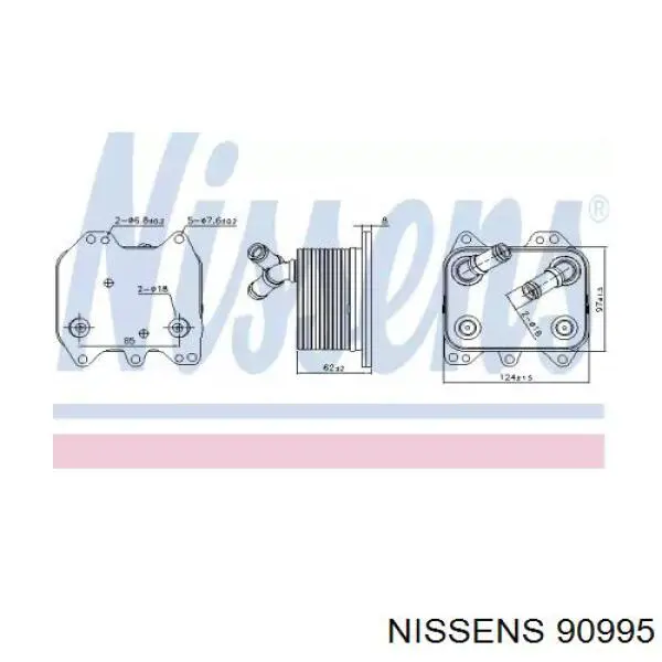 90995 Nissens радіатор масляний (холодильник, під фільтром)