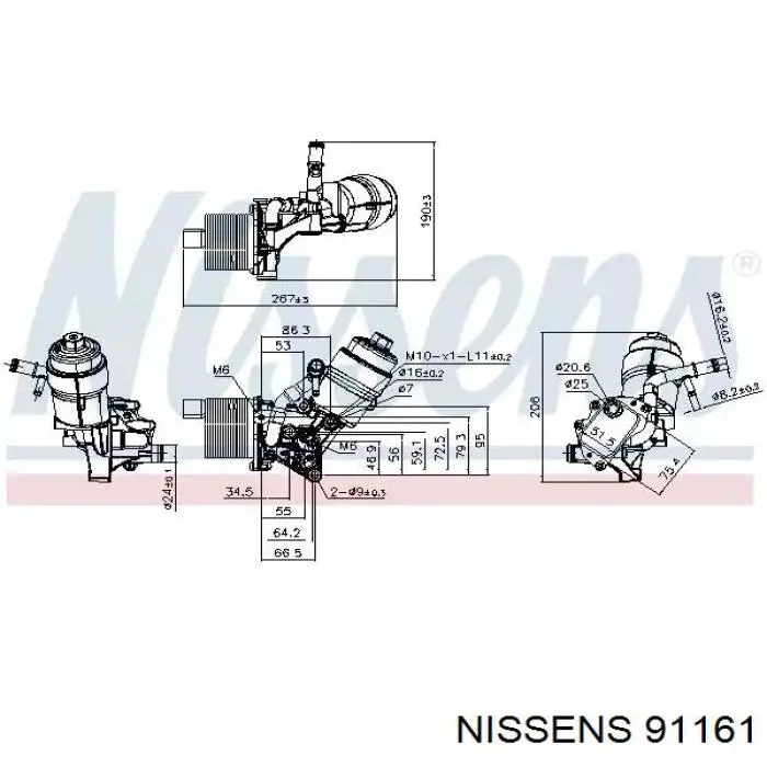 Корпус масляного фільтра 91161 Nissens