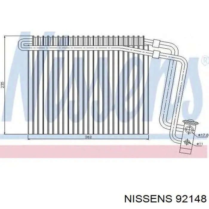 Випаровувач кондиціонера 92148 Nissens