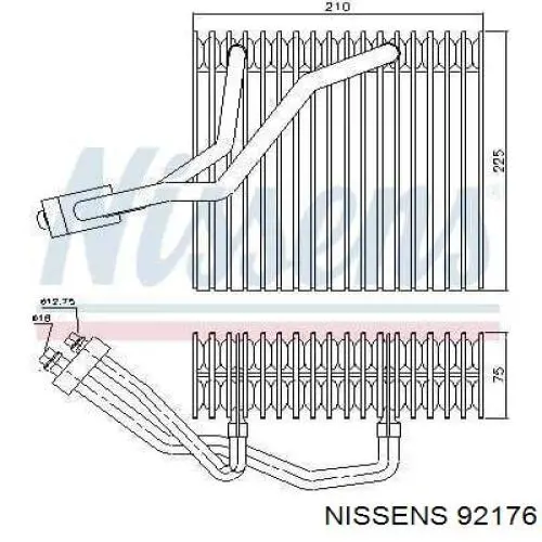 Радіатор кондиціонера салонний, випарник 92176 Nissens