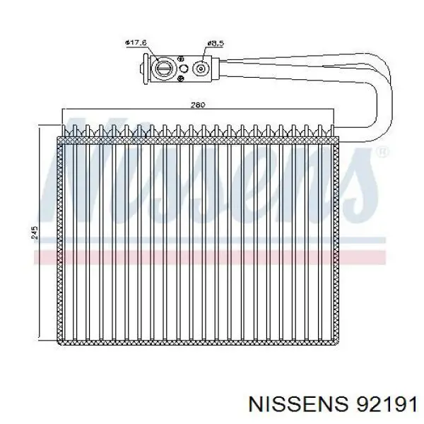 92191 Nissens радіатор кондиціонера салонний, випарник