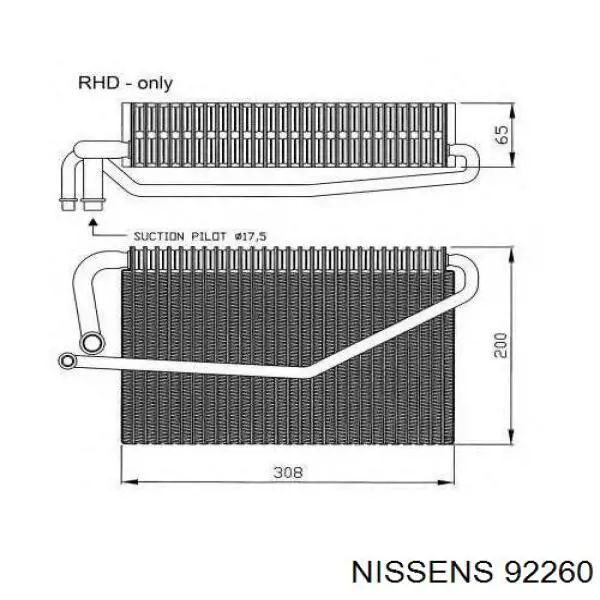 Випаровувач кондиціонера 92260 Nissens