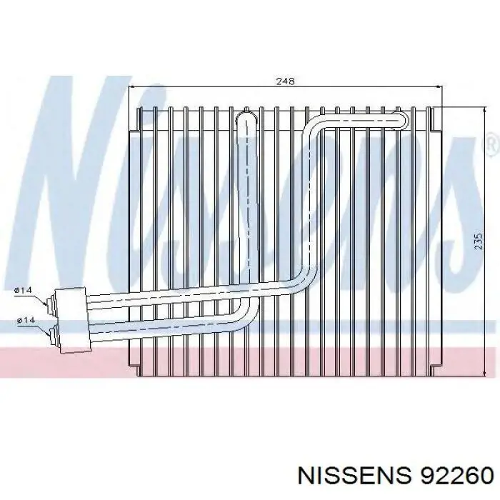 Випаровувач кондиціонера Nissens 92260 ціна, від 150.45 USD