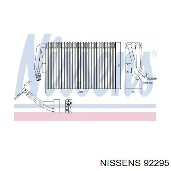 Випаровувач кондиціонера Nissens 92295 ціна, від 187.73 USD