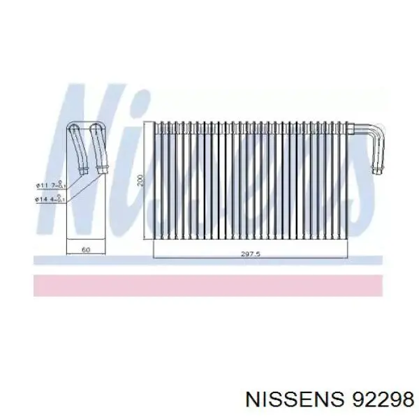 92298 Nissens радіатор кондиціонера салонний, випарник