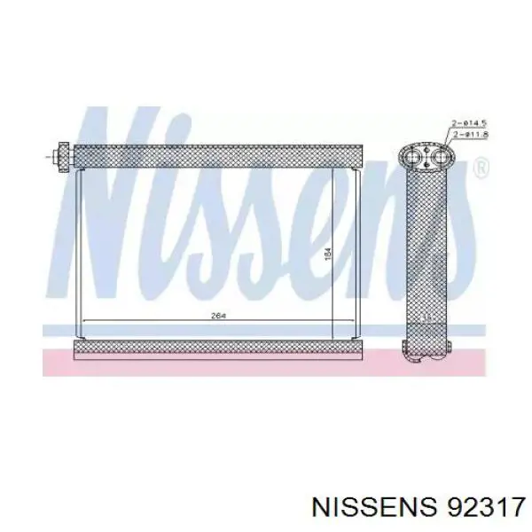 92317 Nissens радіатор кондиціонера салонний, випарник