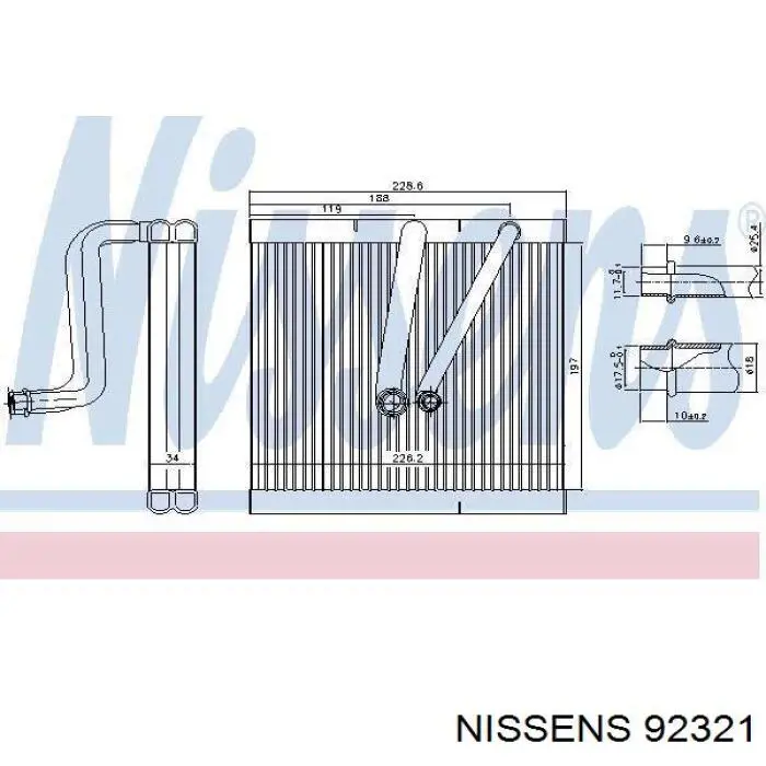 Купити 92321 Nissens Радіатор опалювача салону