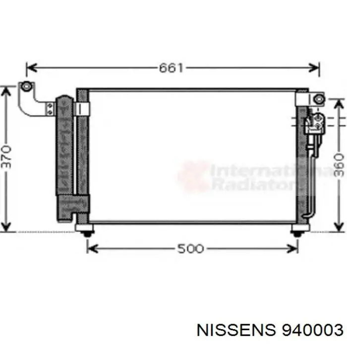 Радіатор кондиціонера 940003 Nissens