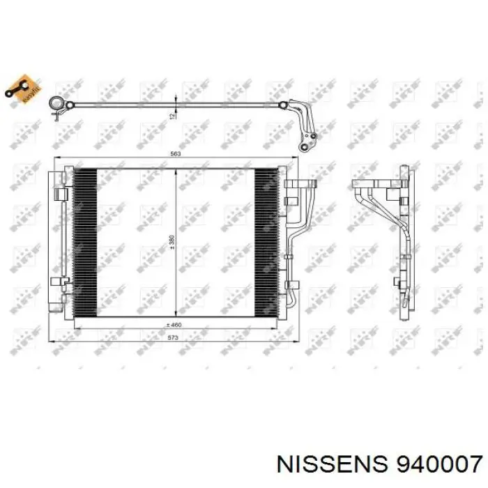 Купити 940007 Nissens Радіатор системи охолодження кондиціонера