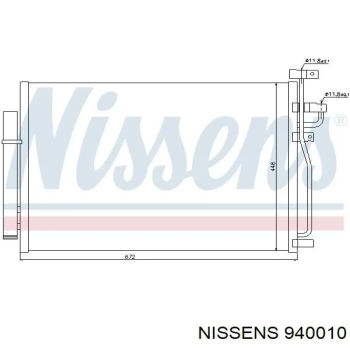 Радіатор кондиціонера 940010 Nissens