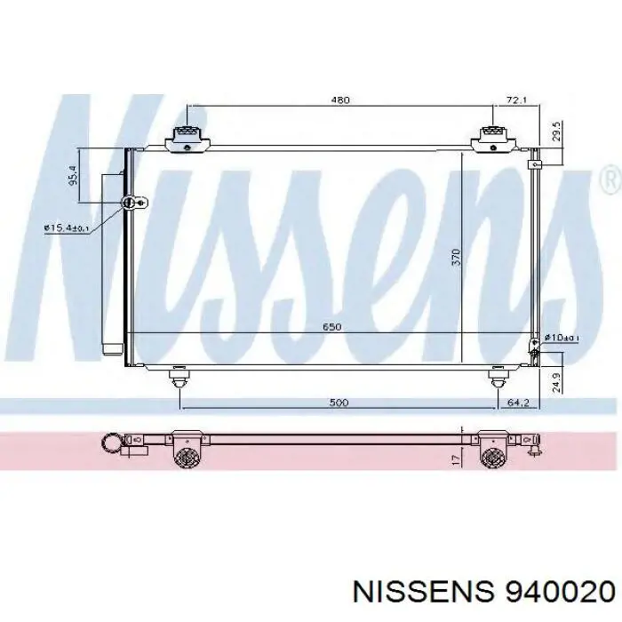 Радіатор кондиціонера 940020 Nissens