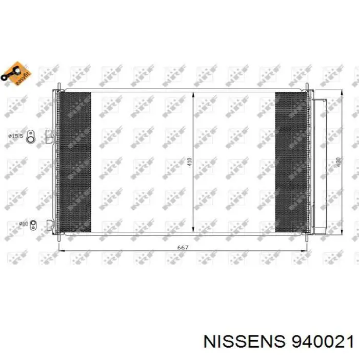 Купити 940021 Nissens Радіатор системи охолодження кондиціонера