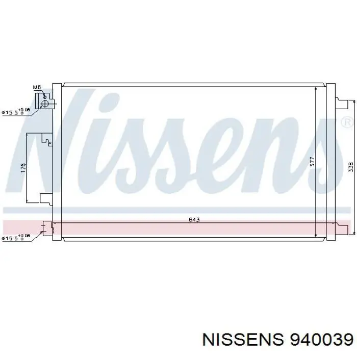 Радіатор кондиціонера 940039 Nissens