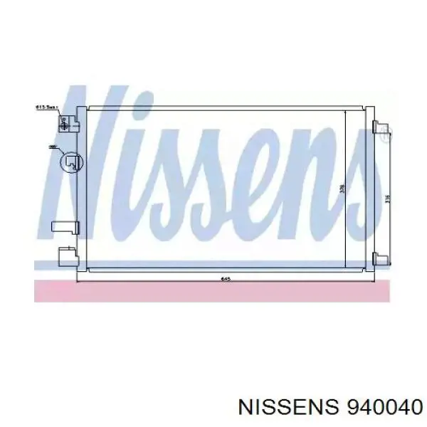 Купити 940040 Nissens Радіатор системи охолодження кондиціонера