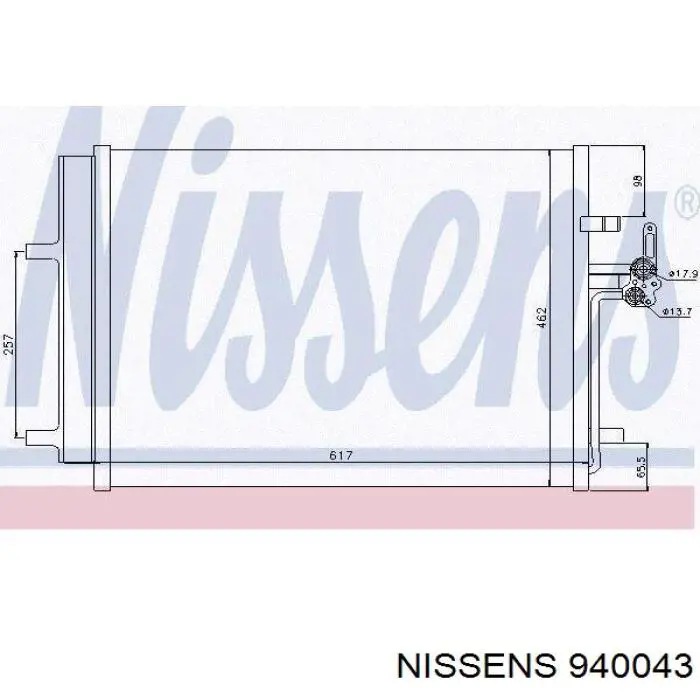 Конденсатор кондиціонера Nissens 940043 ціна, від 115.03 USD