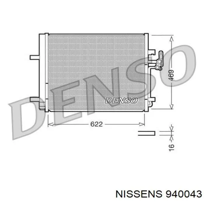 Радіатор кондиціонера 940043 Nissens