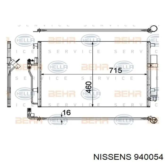 Радіатор кондиціонера 940054 Nissens