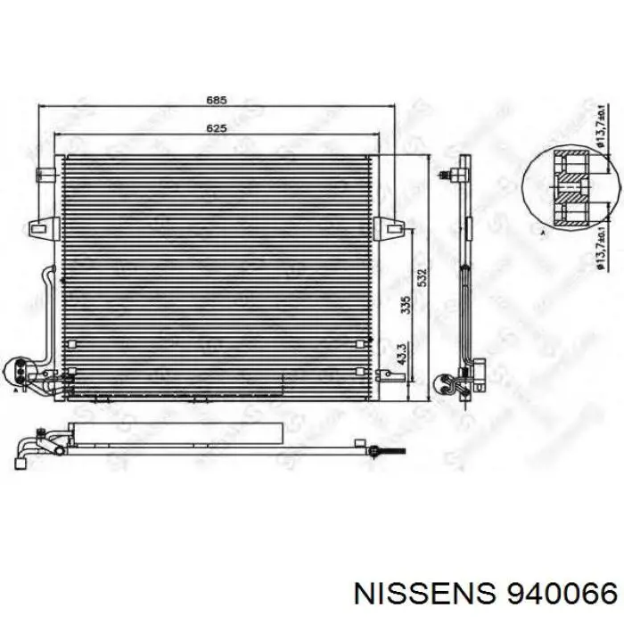 Радіатор кондиціонера 940066 Nissens