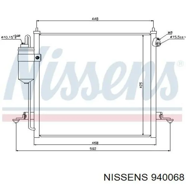 Конденсатор кондиціонера Nissens 940068 ціна, від 118.81 USD