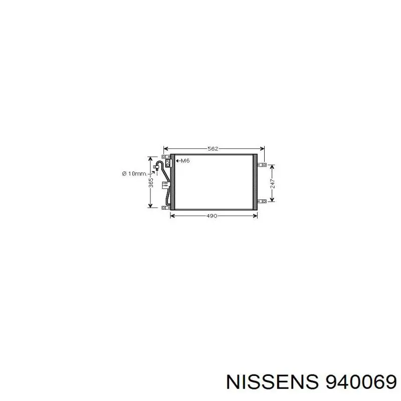 Радіатор кондиціонера 940069 Nissens
