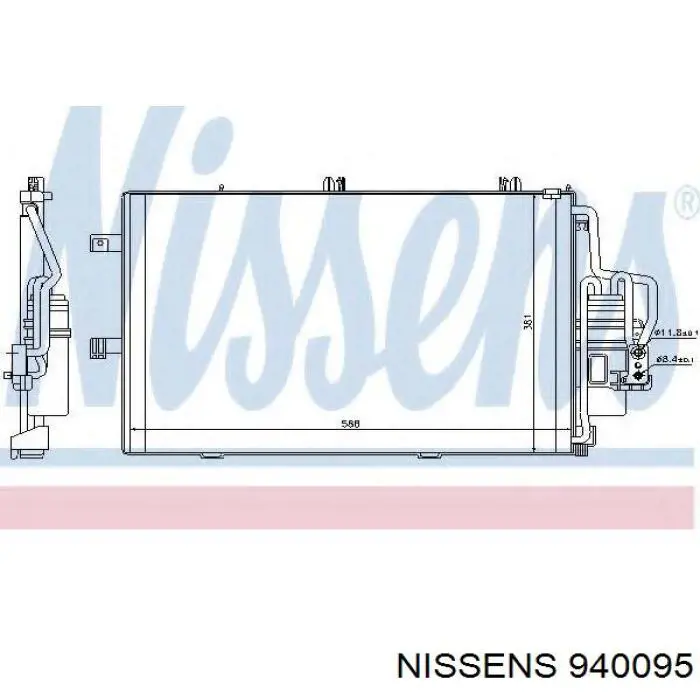 Радіатор кондиціонера 940095 Nissens