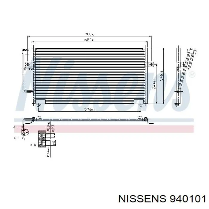 940101 Nissens радіатор кондиціонера