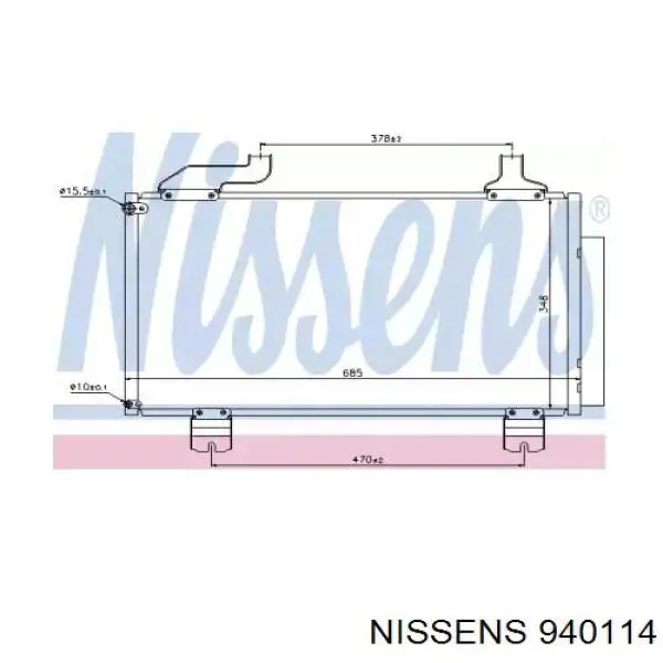 Купити 940114 Nissens Радіатор системи охолодження кондиціонера