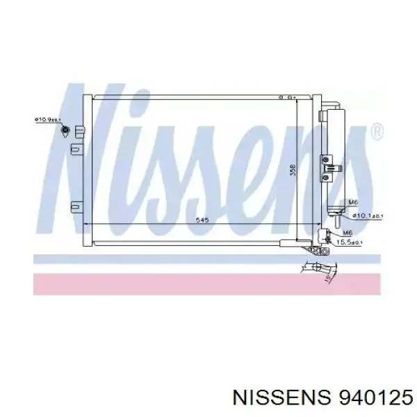 Радіатор кондиціонера 940125 Nissens